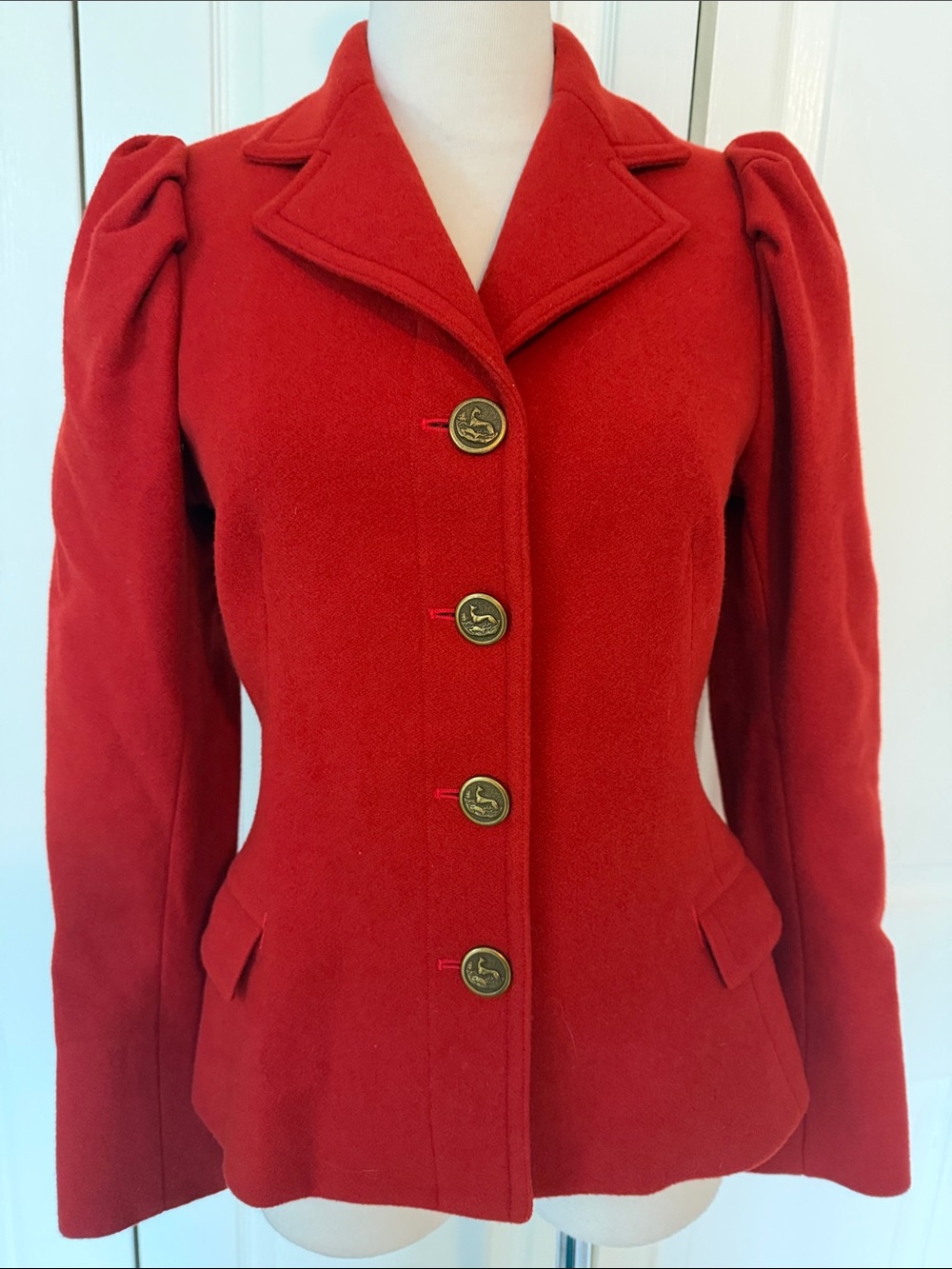 Ralph Lauren Blue Label Red Wool Tailored Blazer vintage sz 4